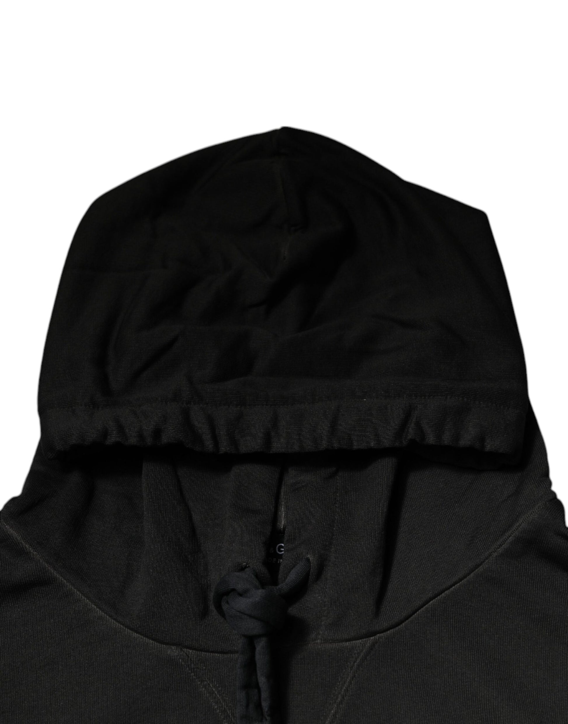 Dolce & Gabbana Black Cotton Hooded DG Shield Pullover Sweater Dolce & Gabbana