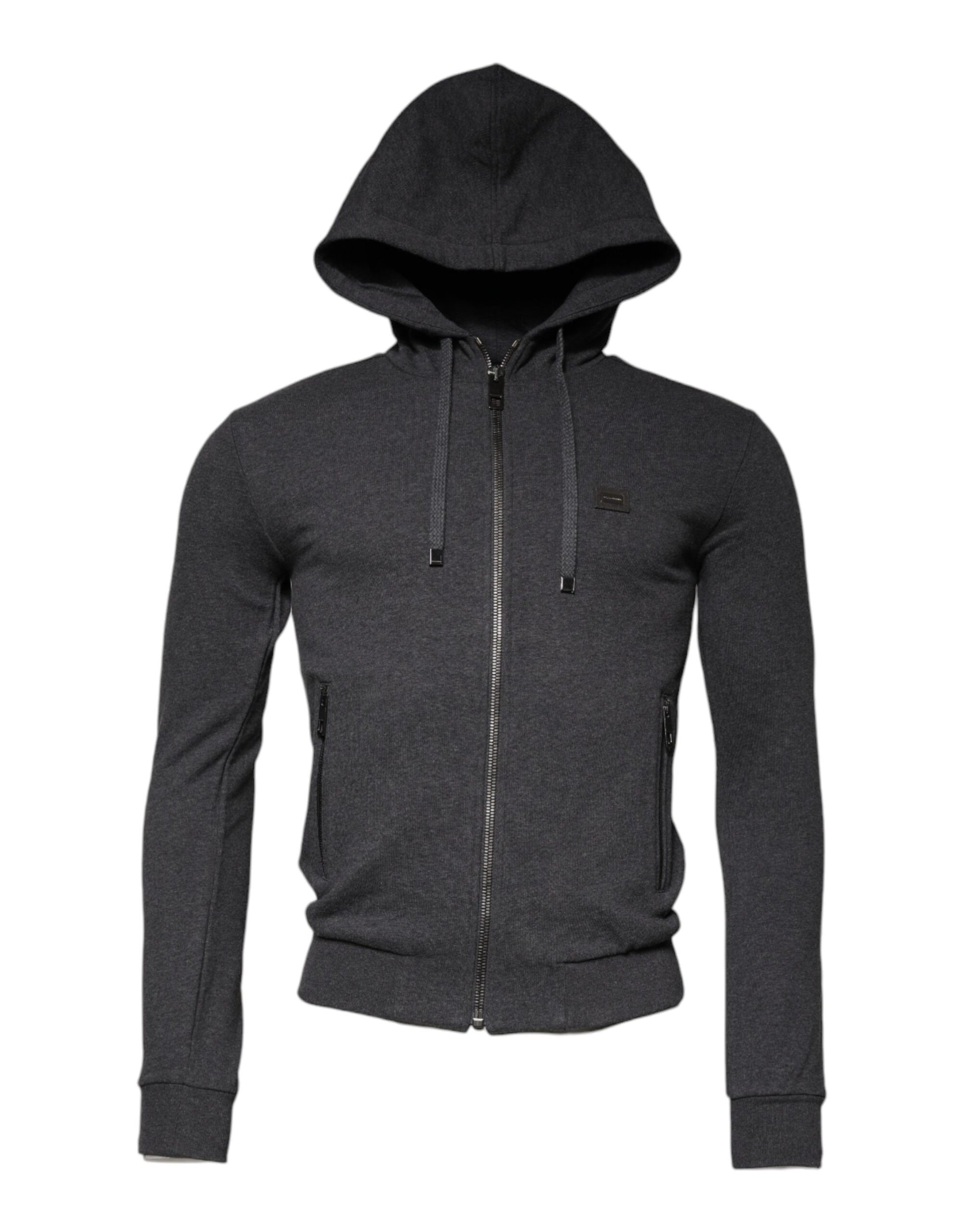 Dolce & Gabbana Gray Logo Full Zip Hooded Sweatshirt Sweater Dolce & Gabbana