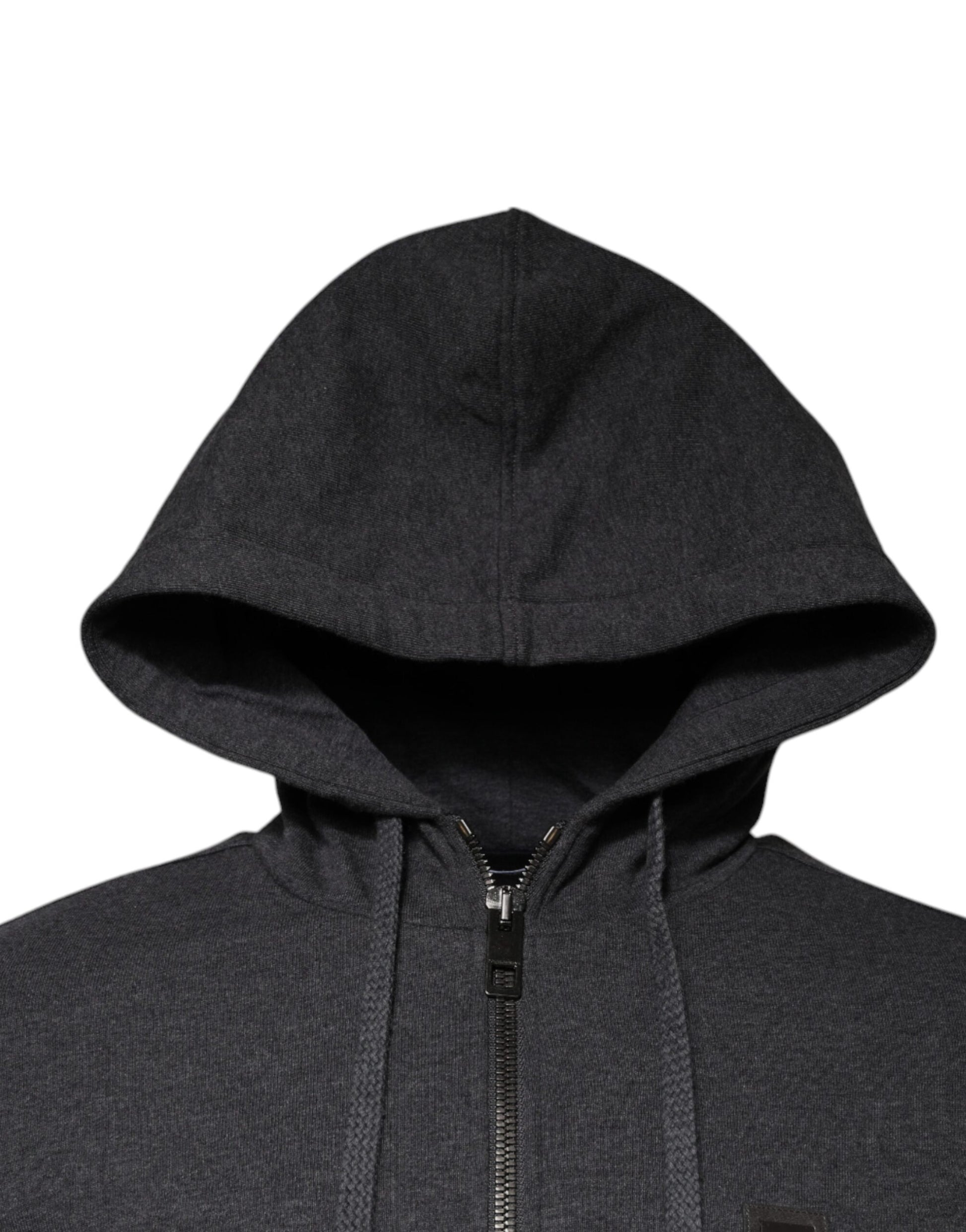 Dolce & Gabbana Gray Logo Full Zip Hooded Sweatshirt Sweater Dolce & Gabbana