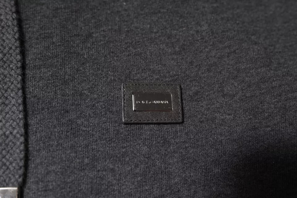 Dolce & Gabbana Gray Logo Full Zip Hooded Sweatshirt Sweater Dolce & Gabbana