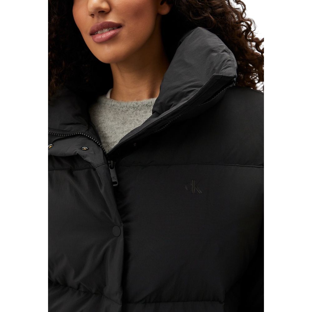 Calvin Klein Jeans Black Polyester Jackets & Coat Calvin Klein Jeans