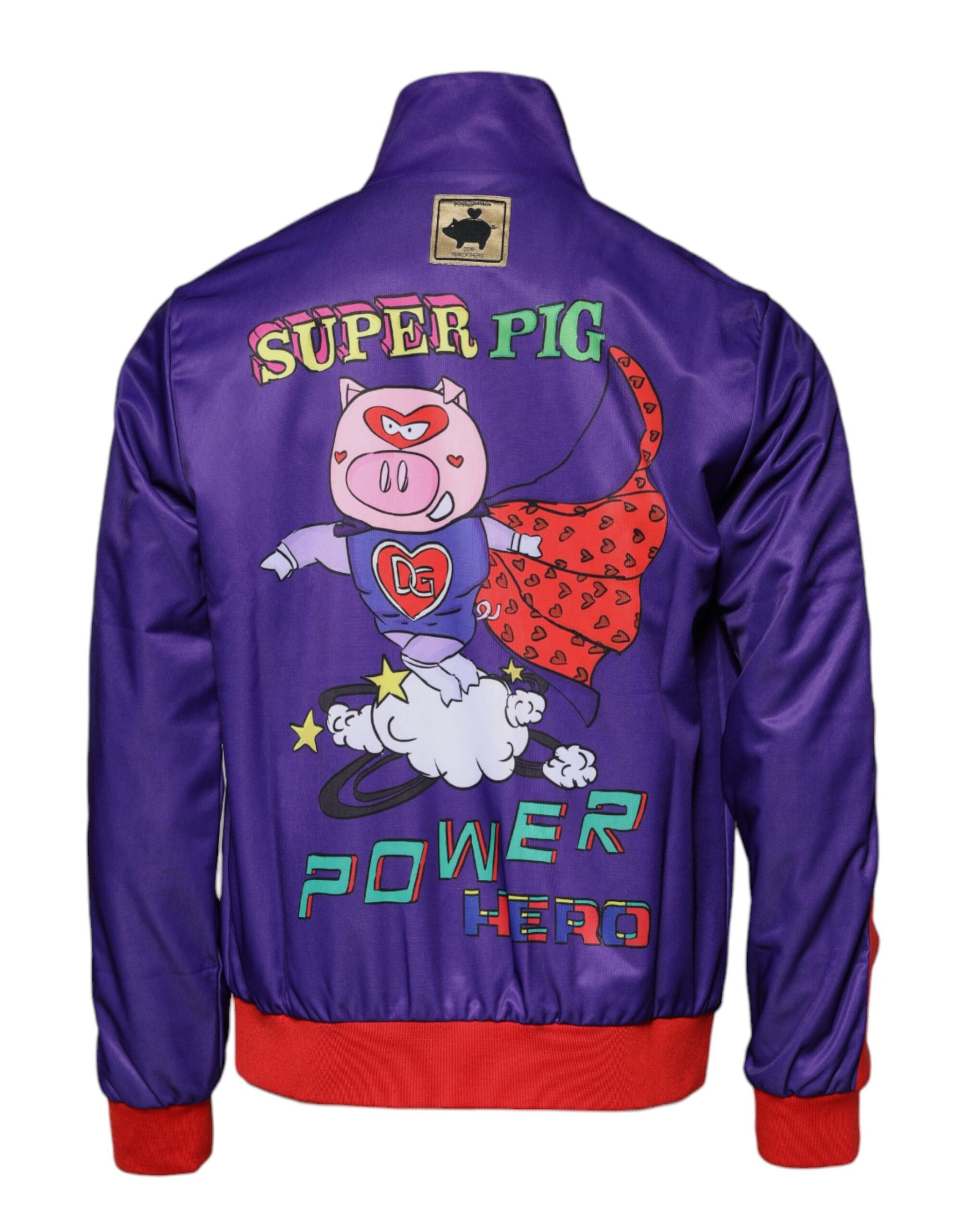 Dolce & Gabbana Purple Year Of The Pig Full Zip Bomber Sweater Dolce & Gabbana