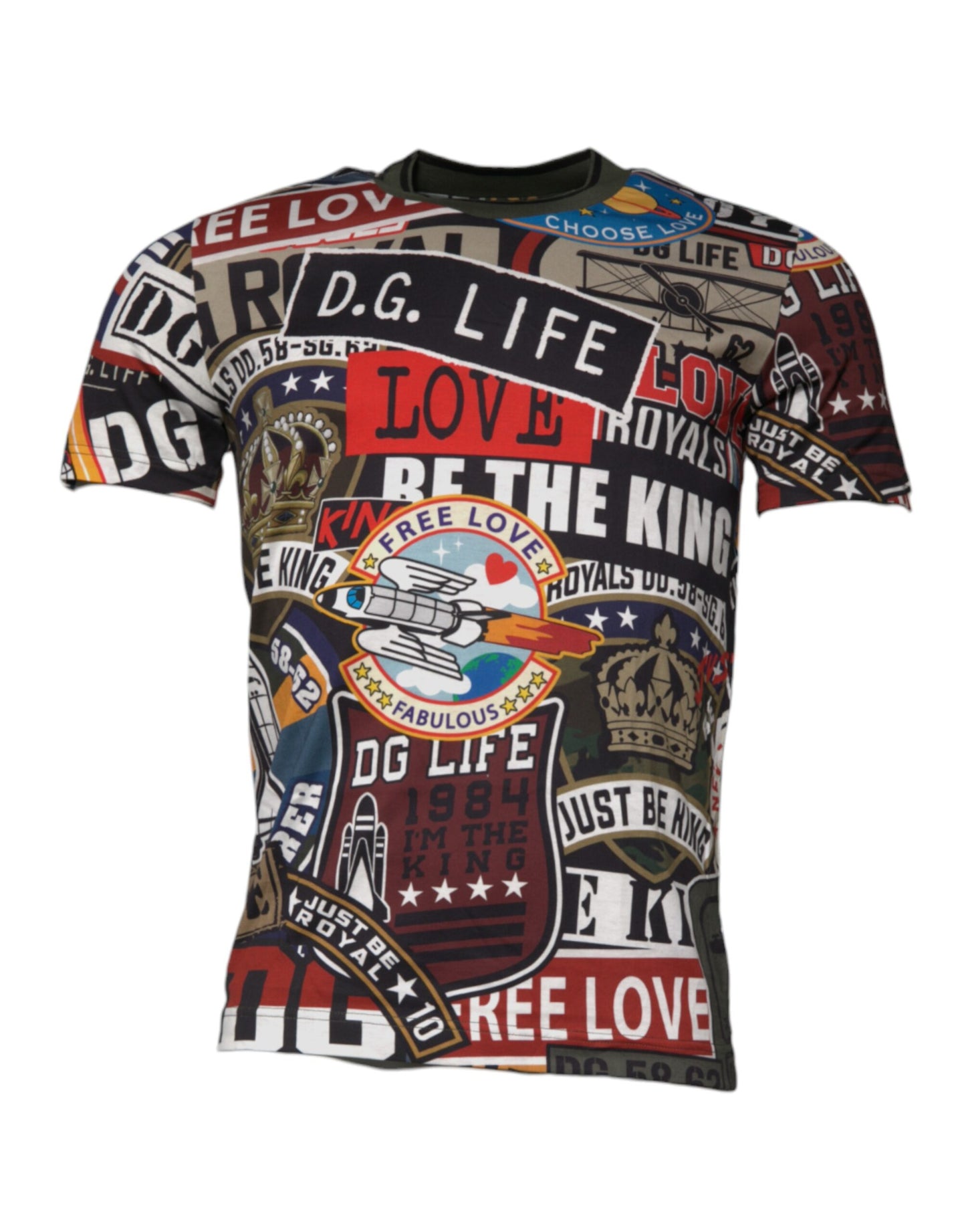 Dolce & Gabbana Multicolor Graphic Print Cotton Crew Neck T-shirt Dolce & Gabbana