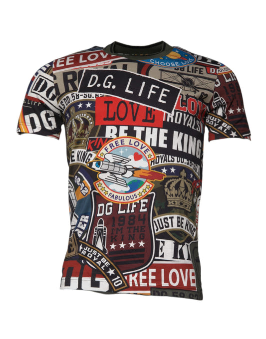 Dolce & Gabbana Multicolor Graphic Print Cotton Crew Neck T-shirt Dolce & Gabbana