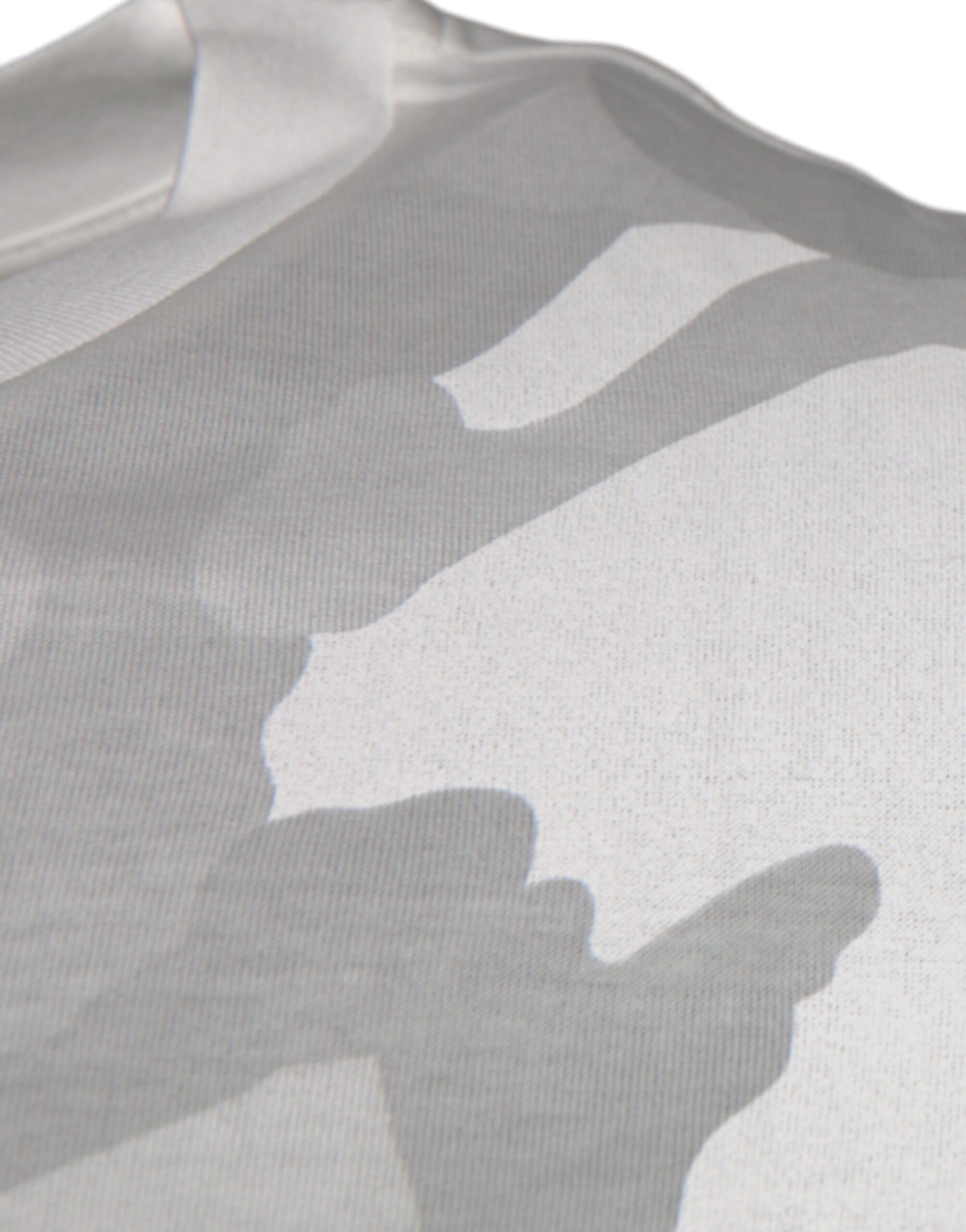 Dolce & Gabbana White Gray Camouflage Cotton Crew Neck T-shirt Dolce & Gabbana