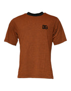 Dolce & Gabbana Brown DG Logo Polyester Crew Neck T-shirt - Eljoys Fashion 