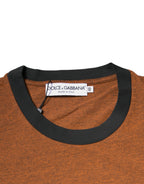 Dolce & Gabbana Brown DG Logo Polyester Crew Neck T-shirt - Eljoys Fashion 
