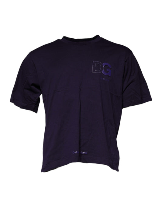 Dolce & Gabbana Purple DG Logo Cotton Crew Neck T-shirt Dolce & Gabbana