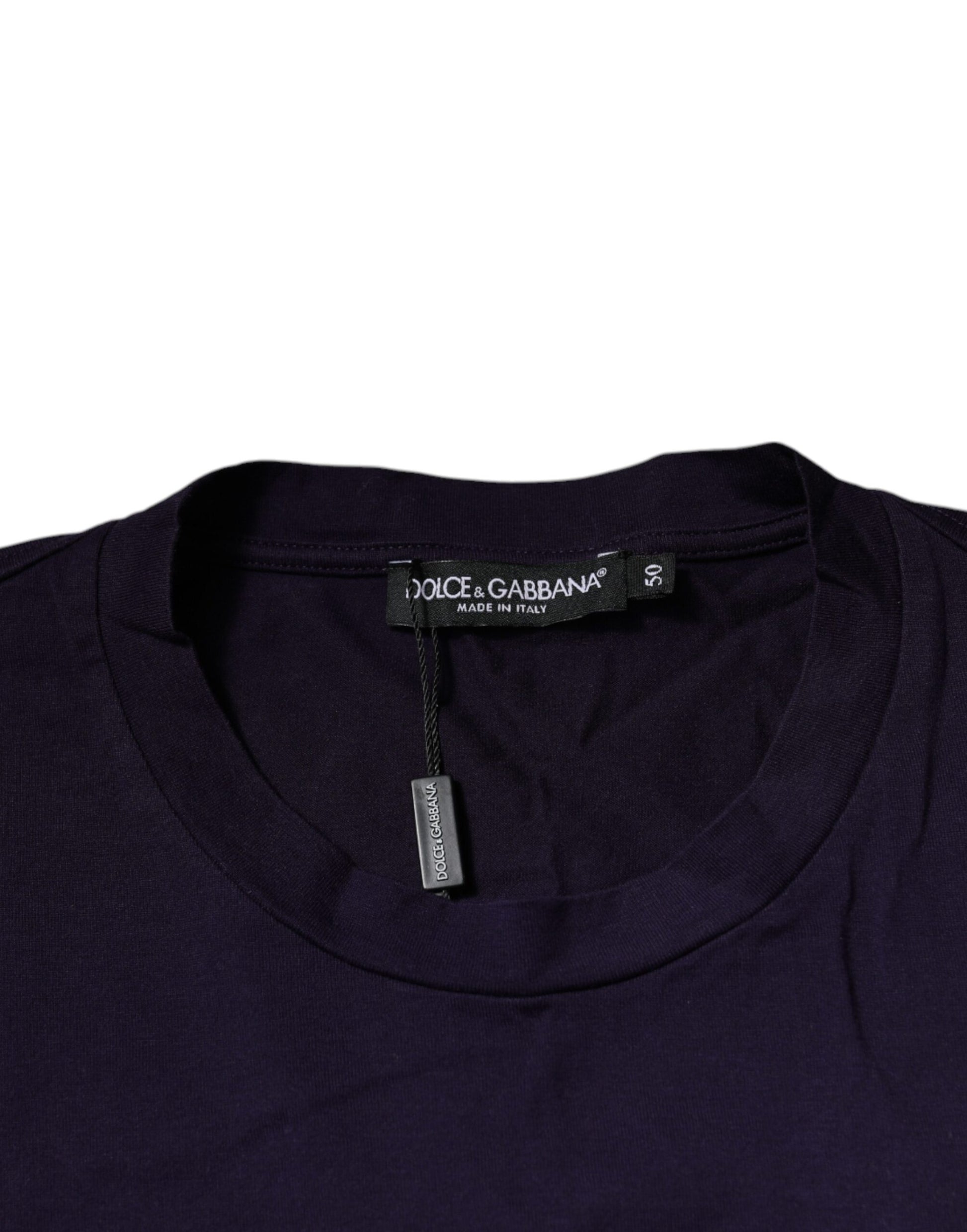 Dolce & Gabbana Purple DG Logo Cotton Crew Neck T-shirt Dolce & Gabbana
