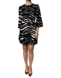 Dolce & Gabbana Black White Zebra A-line Sheath Mini Dress - Eljoys Fashion 