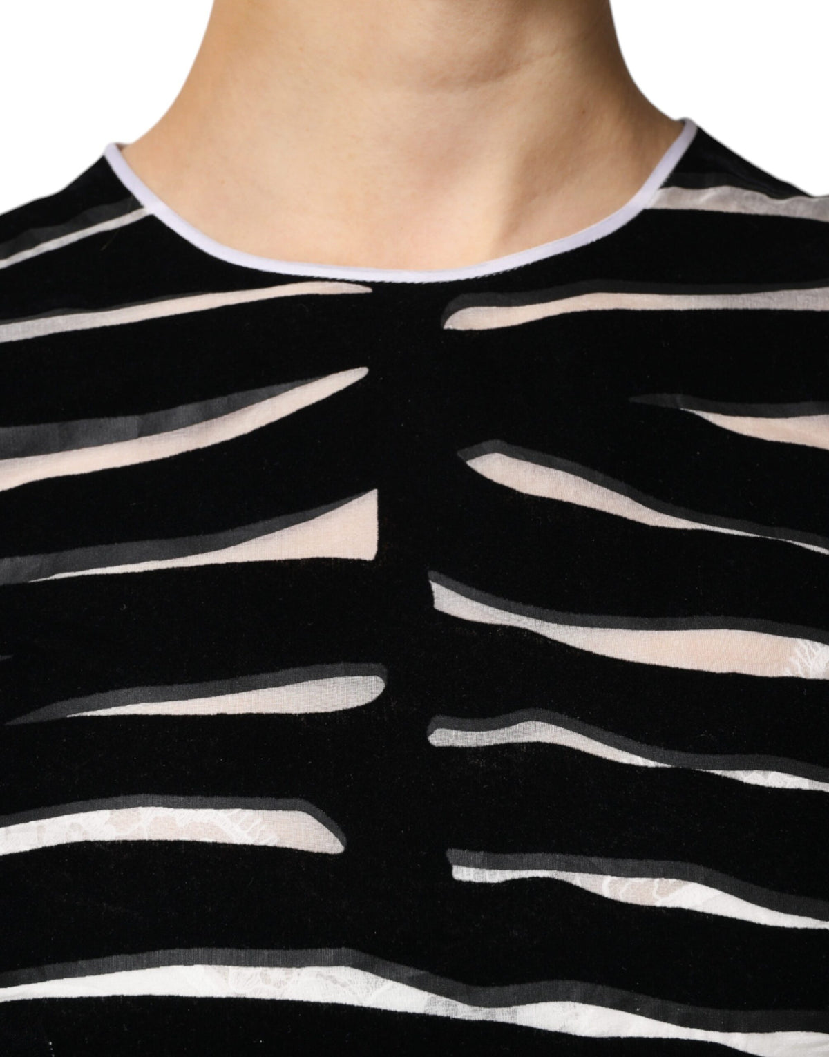 Dolce & Gabbana Black White Zebra A-line Sheath Mini Dress - Eljoys Fashion 