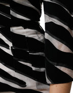 Dolce & Gabbana Black White Zebra A-line Sheath Mini Dress - Eljoys Fashion 