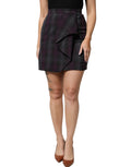 BENCIVENGA Multicolor Checkered Ruffle High Waist Mini Skirt - Eljoys Fashion 