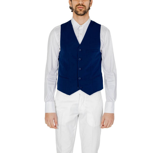 Only & Sons Blue Polyester Waistcoat Only & Sons