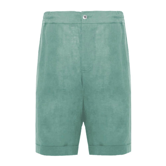 Alpha Studio Green Linen Short Alpha Studio