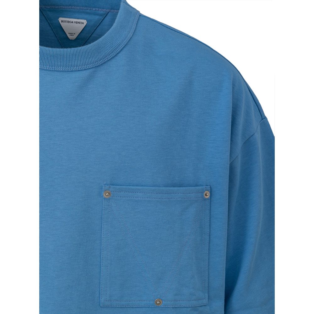 Bottega Veneta Blue Cotton T-Shirt Bottega Veneta