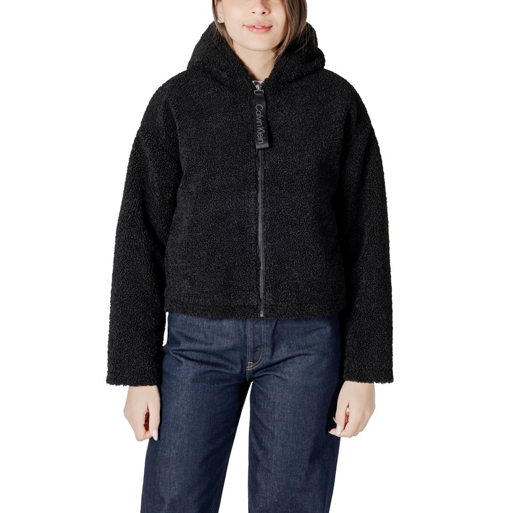 Calvin Klein Jeans Black Polyester Coat Calvin Klein Jeans