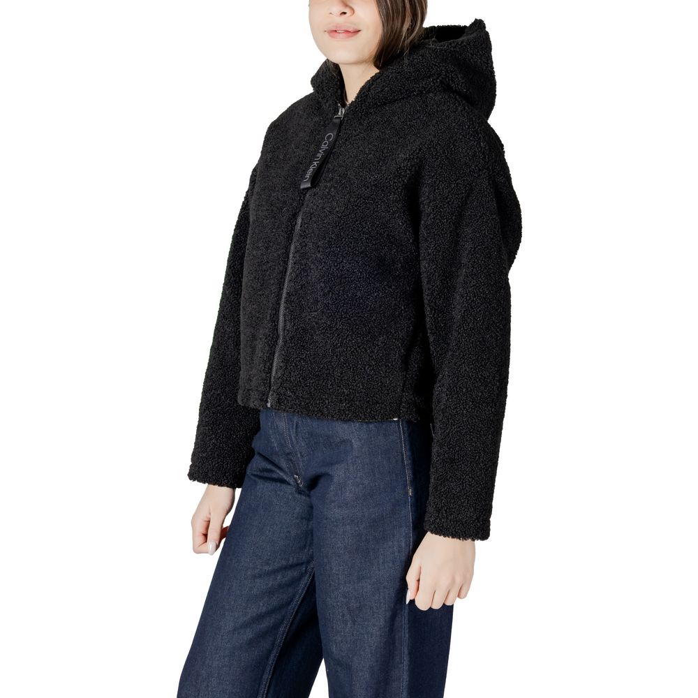 Calvin Klein Jeans Black Polyester Coat Calvin Klein Jeans