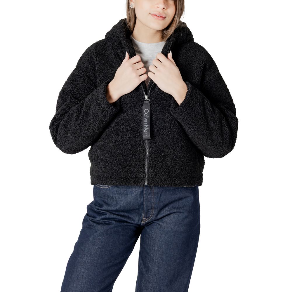 Calvin Klein Jeans Black Polyester Coat Calvin Klein Jeans