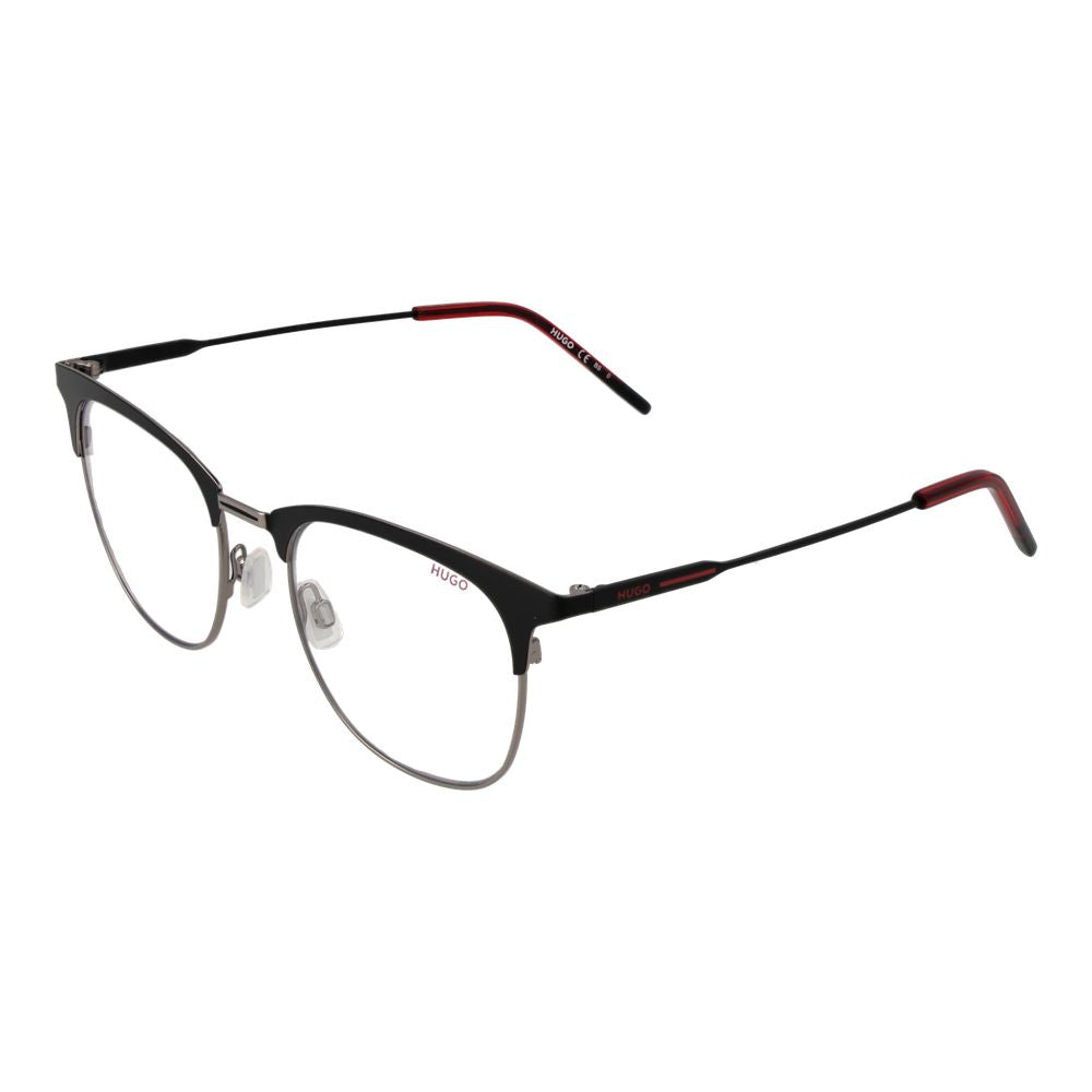 Hugo Boss black stainless steel glasses frames with sleek, modern design and clear lenses for a sophisticated look.