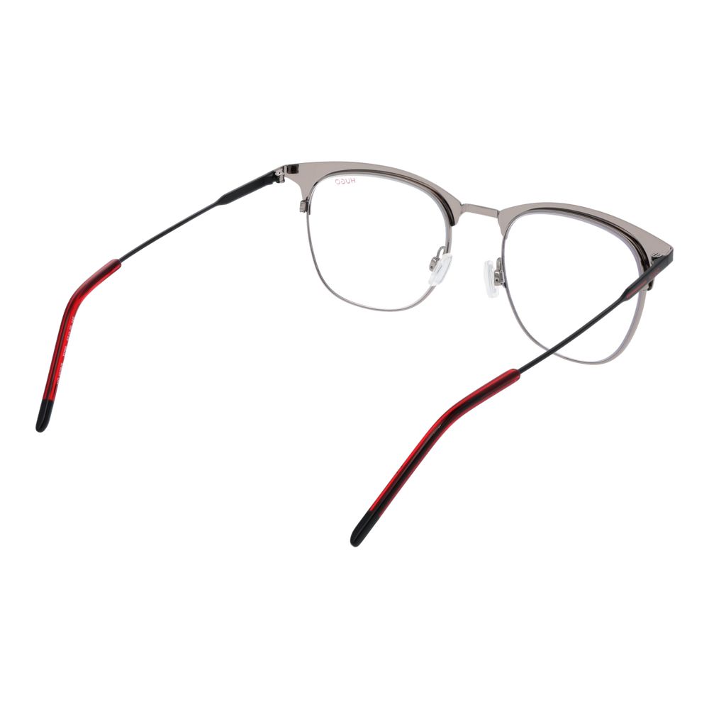 Hugo Boss black stainless steel glasses frames with a sleek, modern design and clear lenses for stylish eyewear.