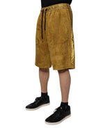 Dolce & Gabbana Brown Lambskin Suede Men Bermuda Shorts