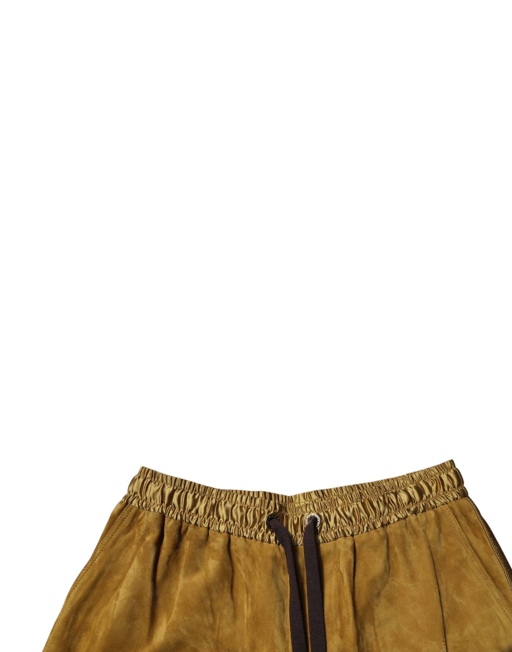 Dolce & Gabbana Brown Lambskin Suede Men Bermuda Shorts Dolce & Gabbana