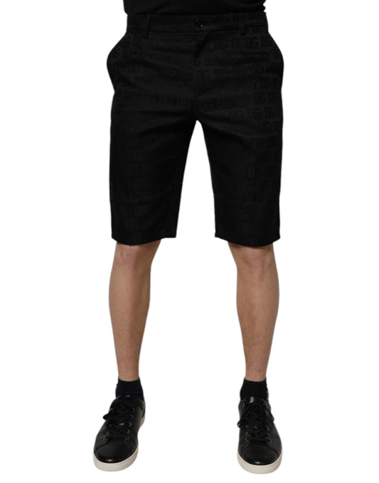 Dolce & Gabbana Black Cotton Casual Mid Waist Chino Shorts Dolce & Gabbana