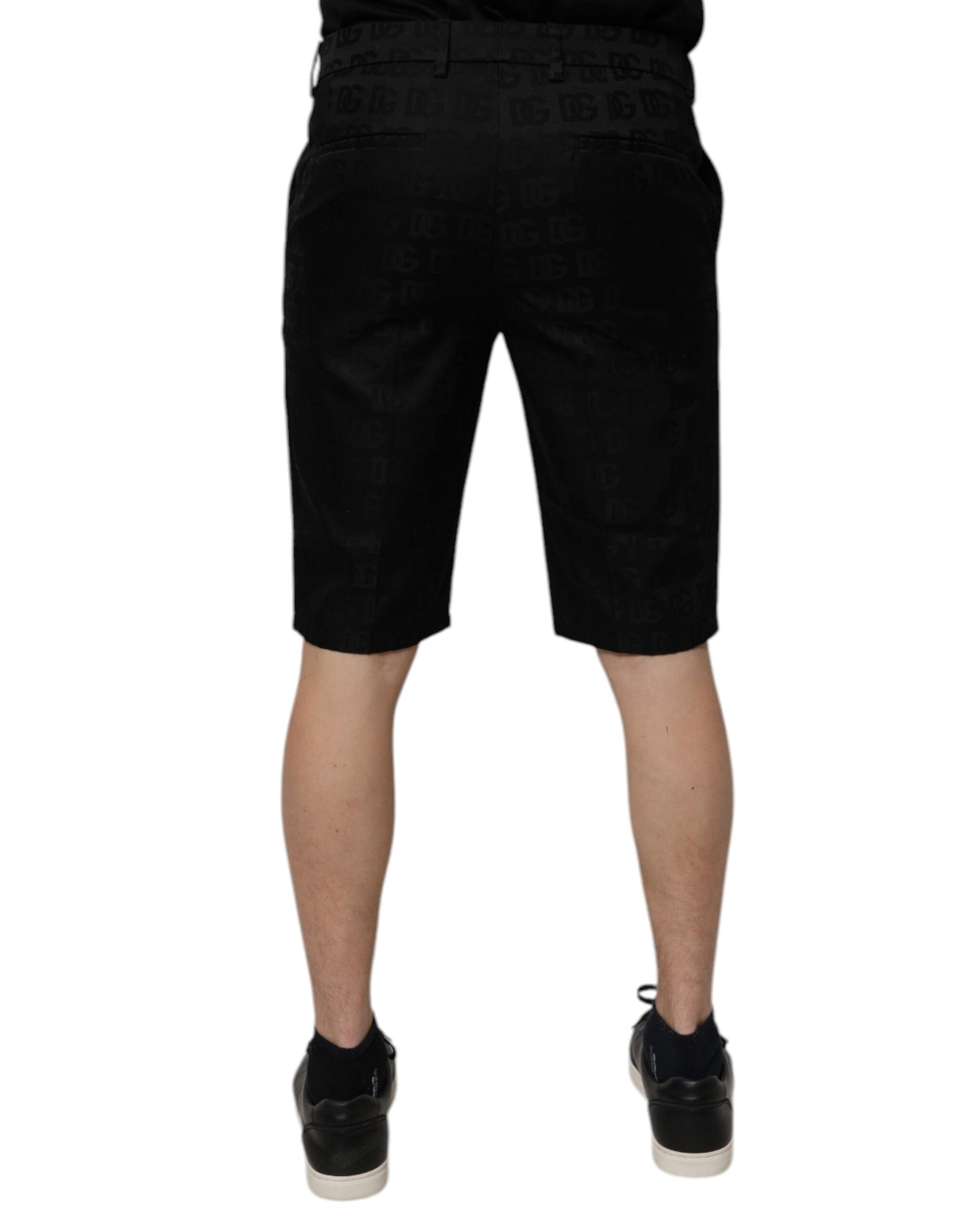 Dolce & Gabbana Black Cotton Casual Mid Waist Chino Shorts Dolce & Gabbana