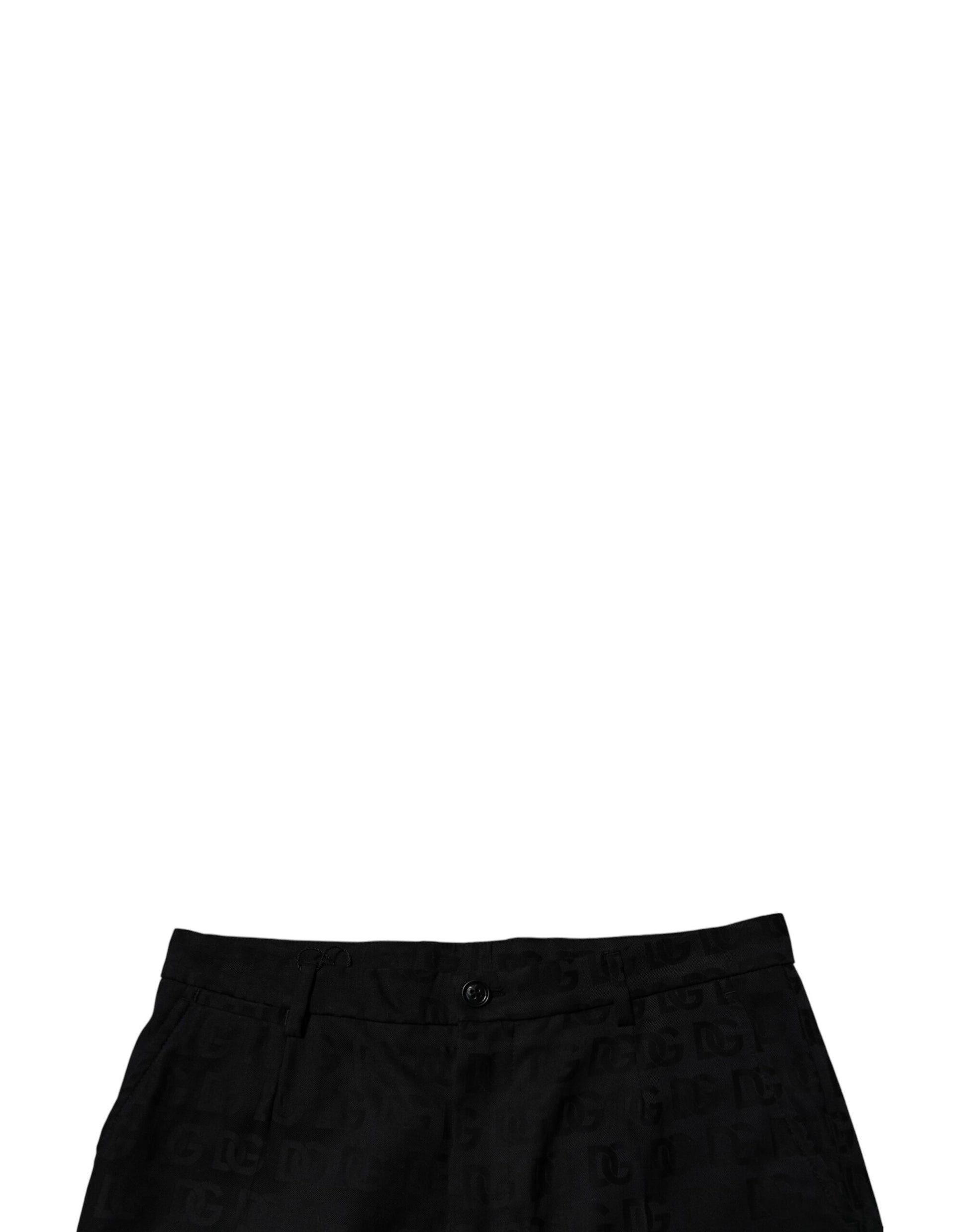 Dolce & Gabbana Black Cotton Casual Mid Waist Chino Shorts Dolce & Gabbana