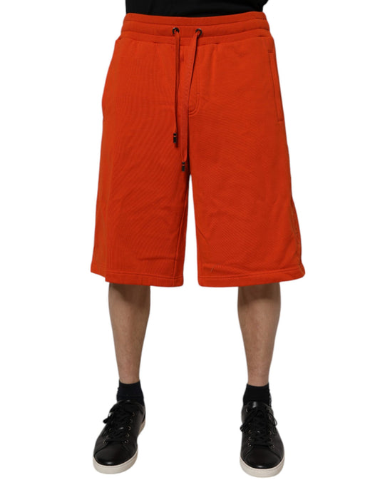 Dolce & Gabbana Red Cotton Blend Mid Waist Men Bermuda Shorts Dolce & Gabbana
