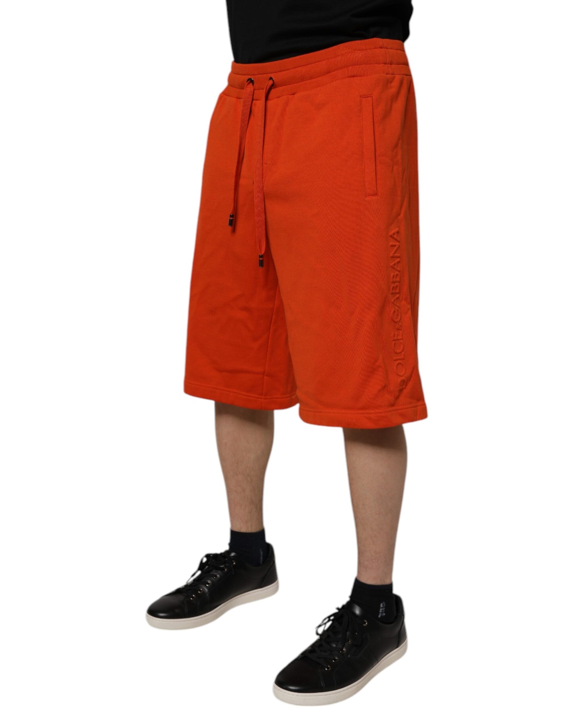 Dolce & Gabbana Red Cotton Blend Mid Waist Men Bermuda Shorts Dolce & Gabbana