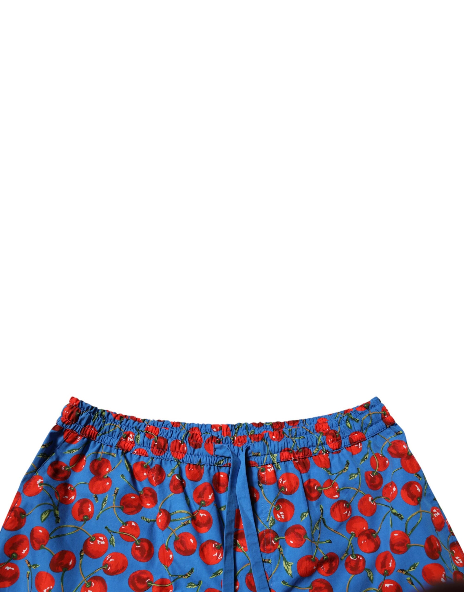 Dolce & Gabbana Blue Cherry Print Cotton Men Bermuda Shorts Dolce & Gabbana