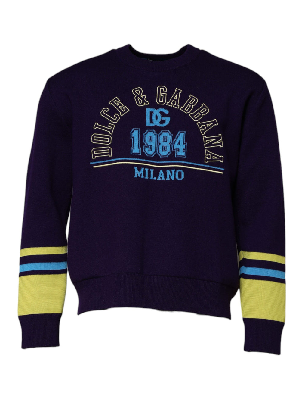 Dolce & Gabbana Blue 1984 Milano CrewNeck Sweatshirt Sweater - Eljoys Fashion 