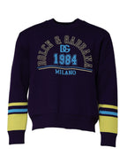 Dolce & Gabbana Blue 1984 Milano CrewNeck Sweatshirt Sweater - Eljoys Fashion 