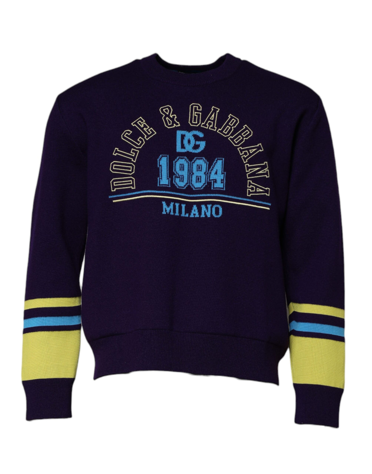 Dolce & Gabbana Blue 1984 Milano CrewNeck Sweatshirt Sweater - Eljoys Fashion 