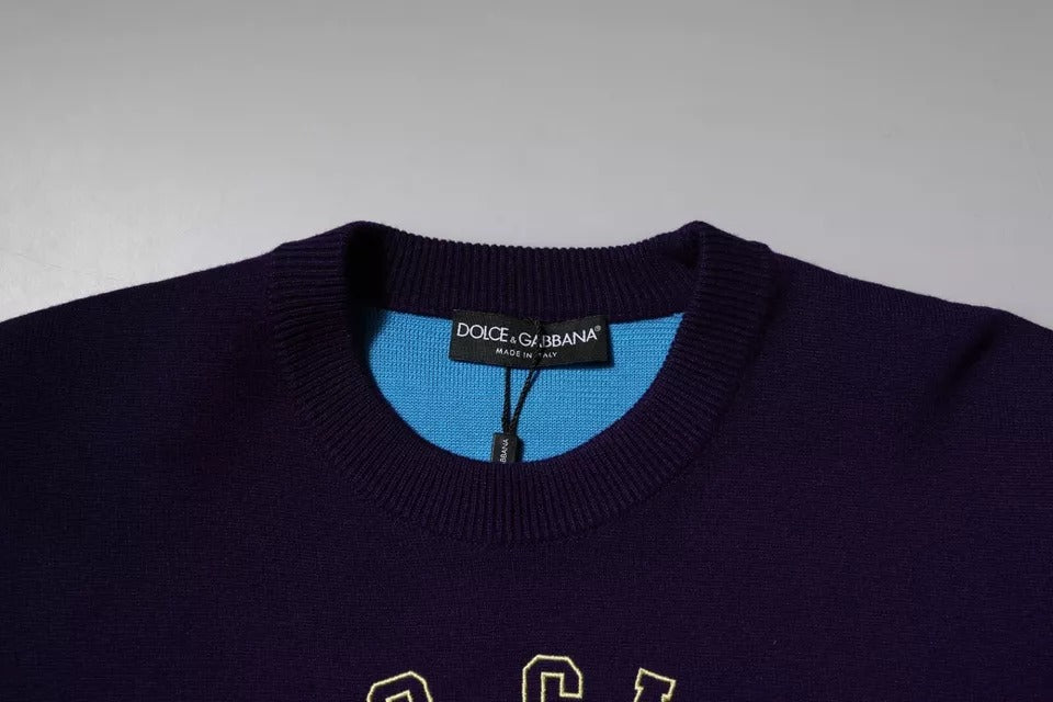Dolce & Gabbana Blue 1984 Milano CrewNeck Sweatshirt Sweater - Eljoys Fashion 