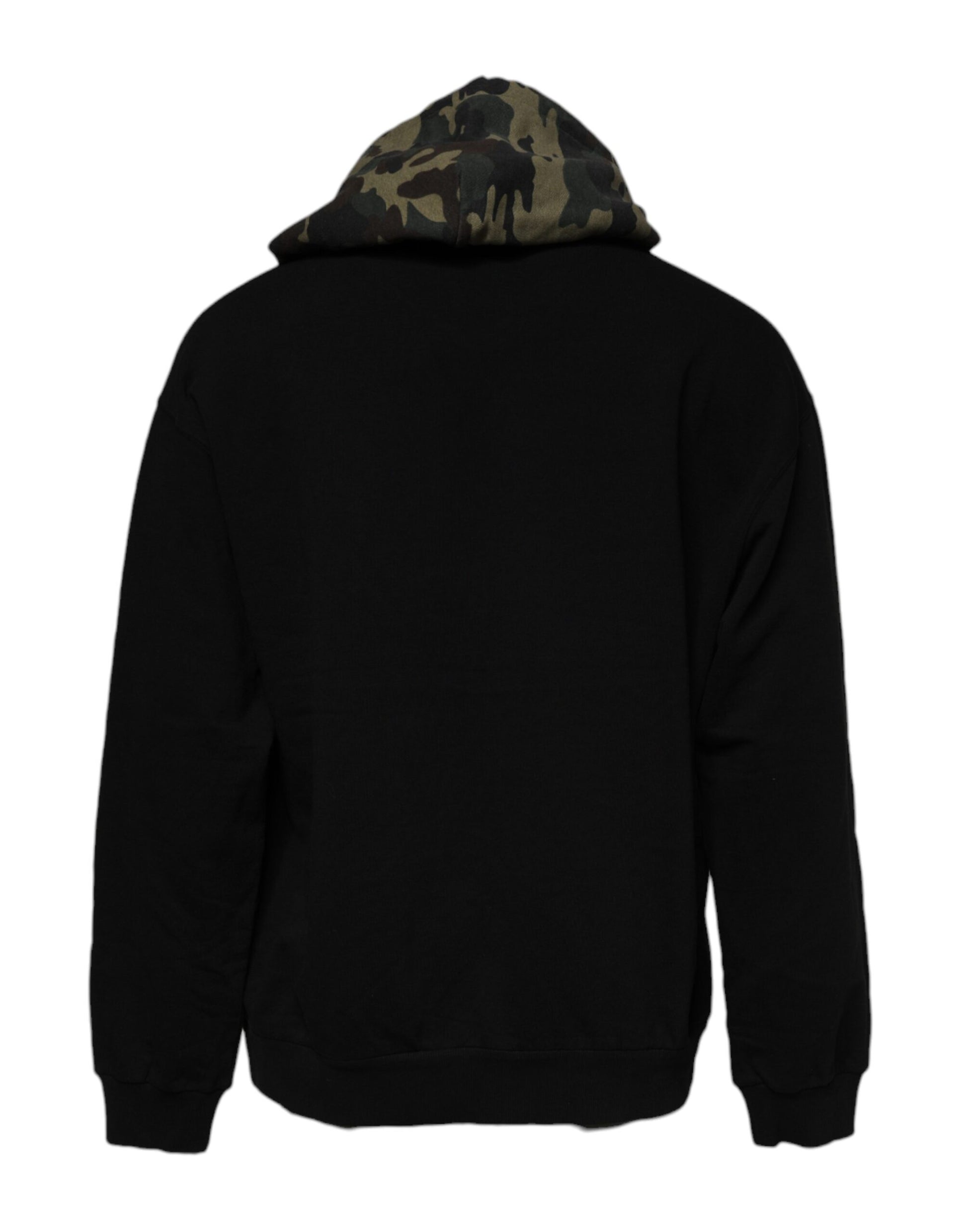 Dolce & Gabbana Black Camouflage Hooded Sweatshirt Sweater Dolce & Gabbana