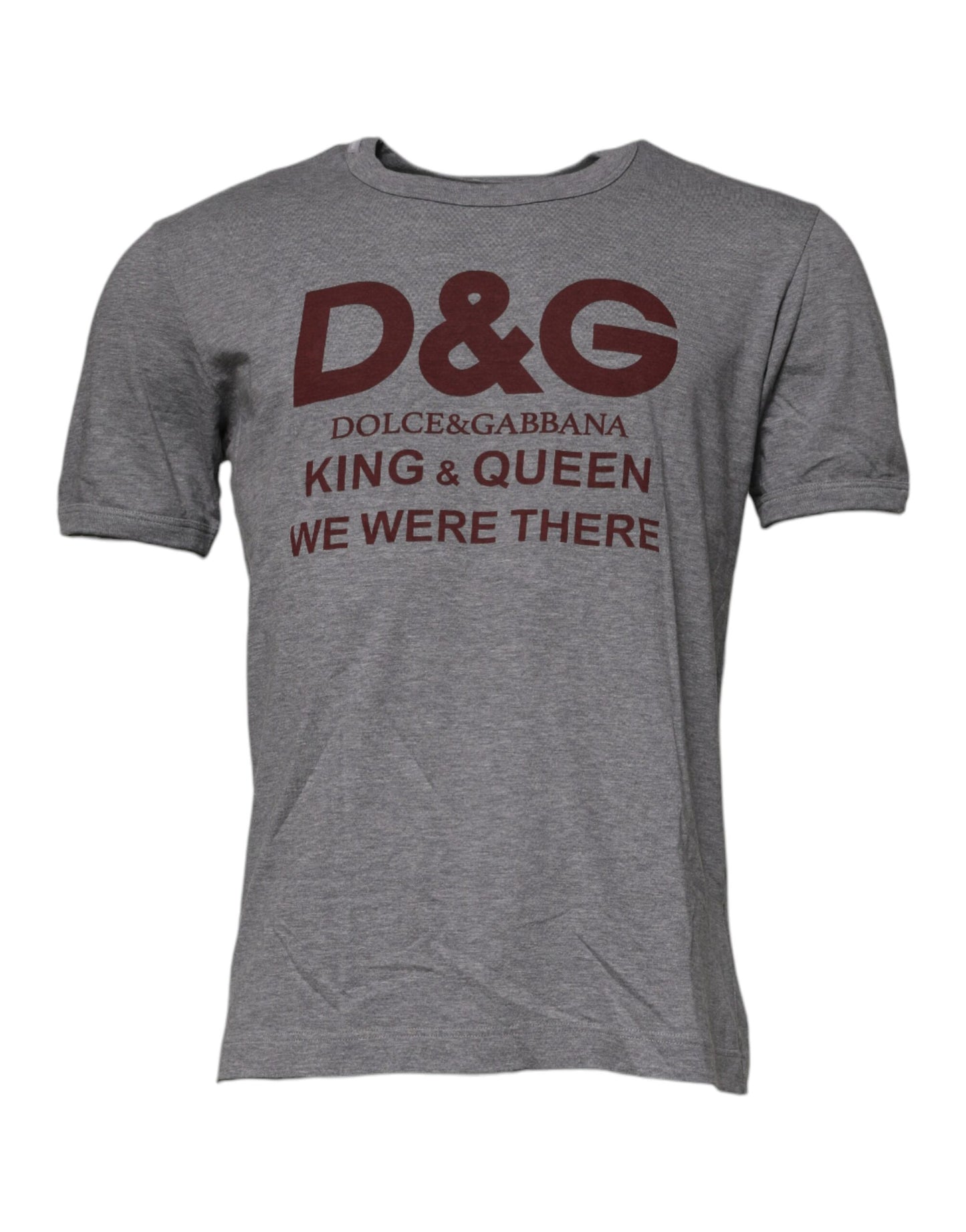 Dolce & Gabbana Gray Logo Print Cotton Crew Neck Men T-shirt Dolce & Gabbana