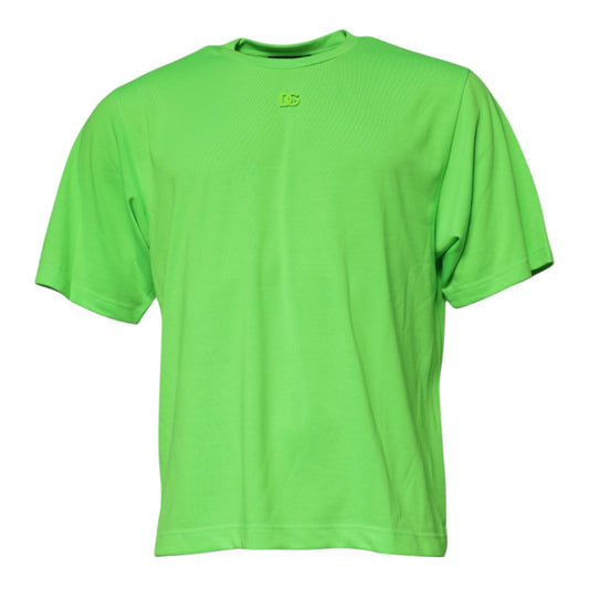 Dolce & Gabbana Green Logo Polyester Crew Neck T-shirt Dolce & Gabbana