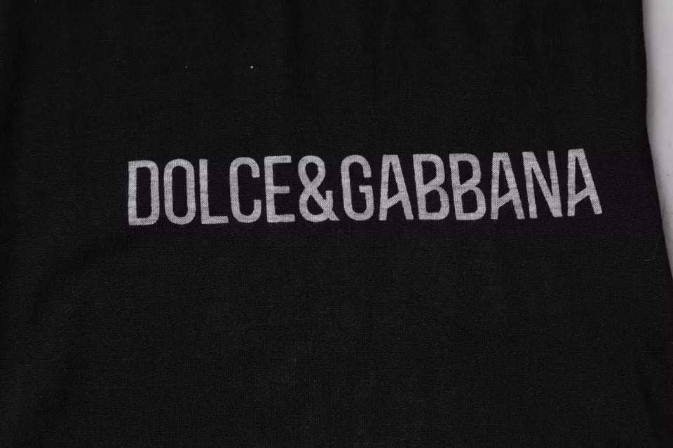 Dolce & Gabbana Black Logo Cotton Crew Neck Men Tee T-shirt Dolce & Gabbana