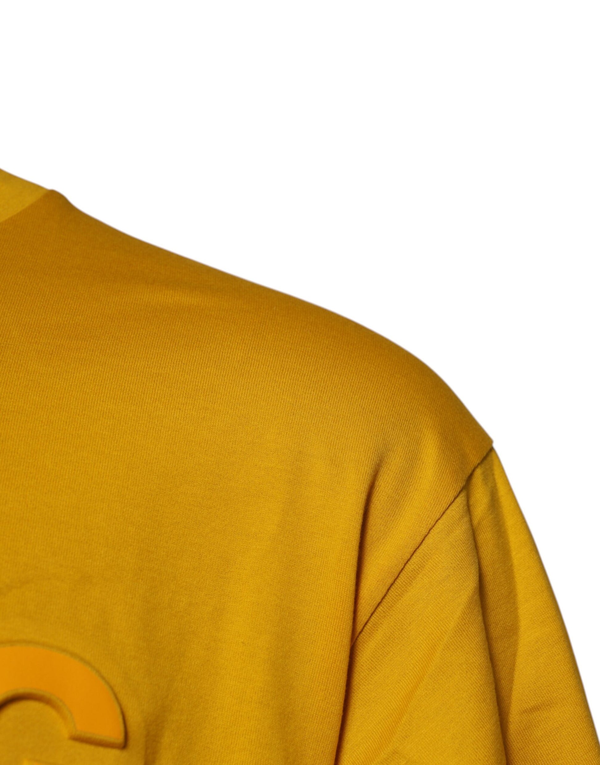 Dolce & Gabbana Dark Yellow Logo Cotton Men Crew Neck T-shirt Dolce & Gabbana