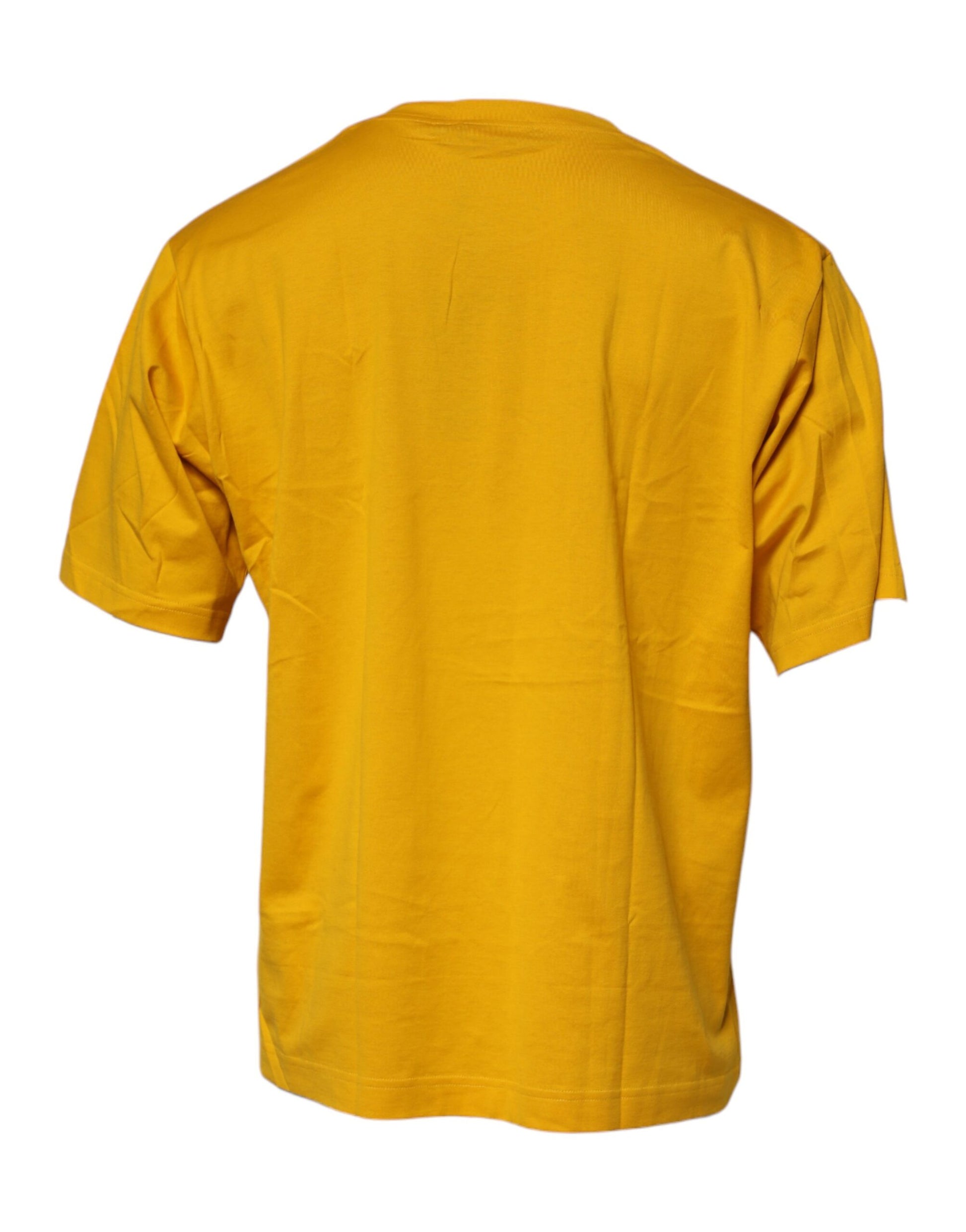 Dolce & Gabbana Dark Yellow Logo Cotton Men Crew Neck T-shirt Dolce & Gabbana