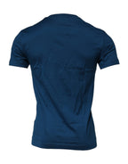 Dolce & Gabbana Blue Crown Bee Cotton Men Crew Neck T-shirt - Eljoys Fashion 