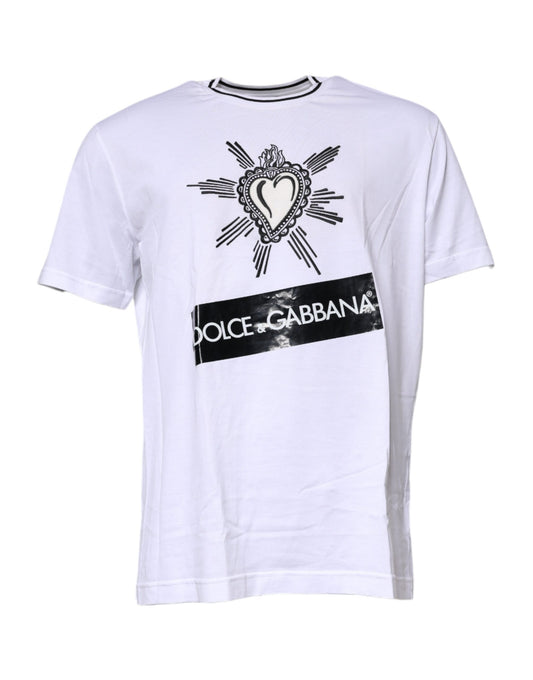 Dolce & Gabbana White Sacred Heart Short Sleeve T-shirt Dolce & Gabbana