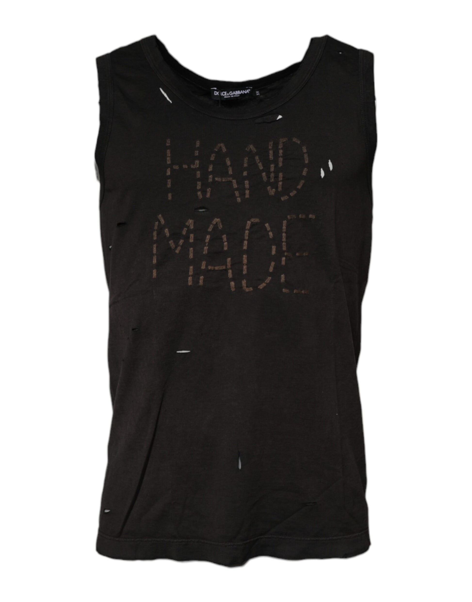 Dolce & Gabbana Black Sleeveless Round Neck Tank T-shirt Dolce & Gabbana