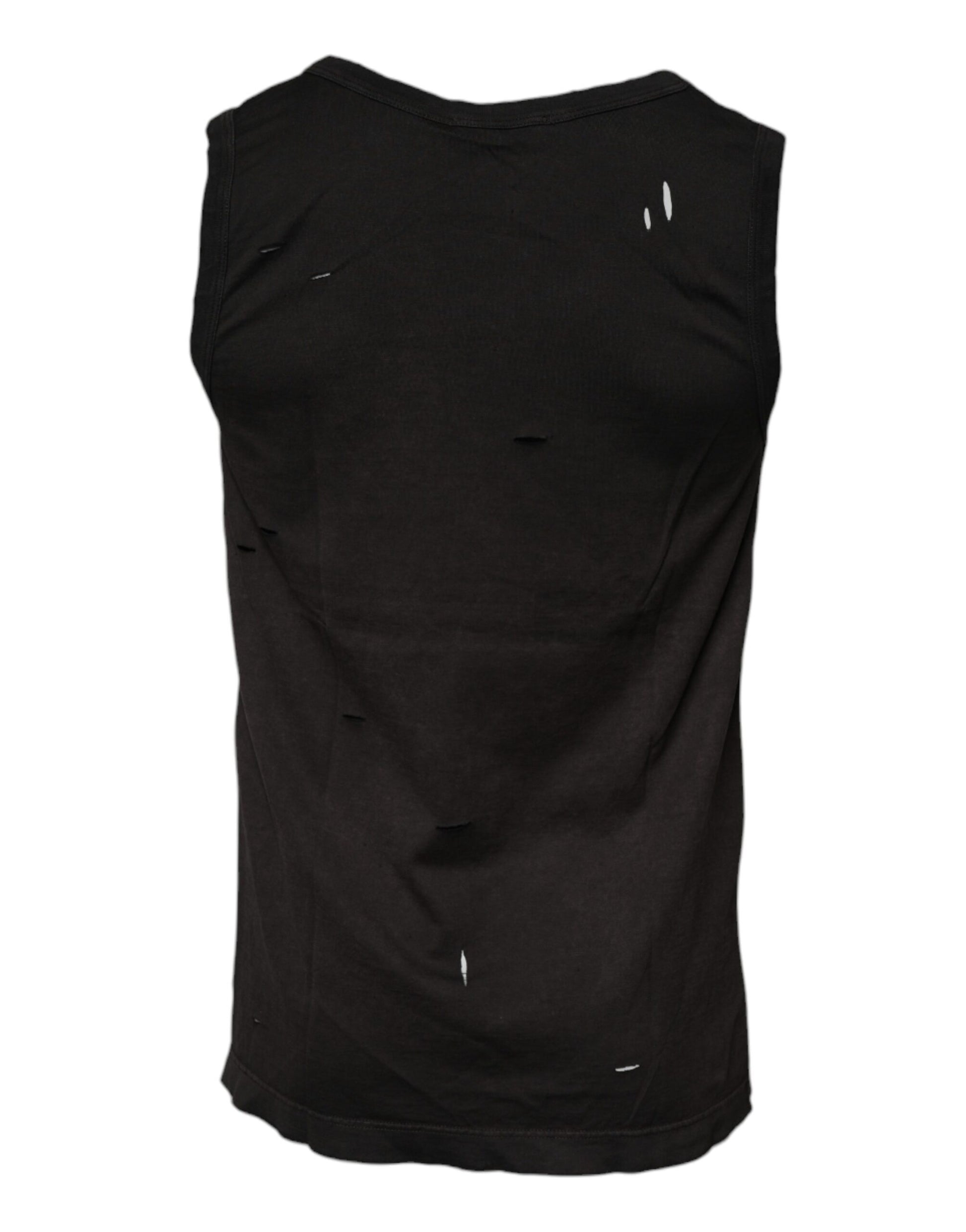 Dolce & Gabbana Black Sleeveless Round Neck Tank T-shirt Dolce & Gabbana
