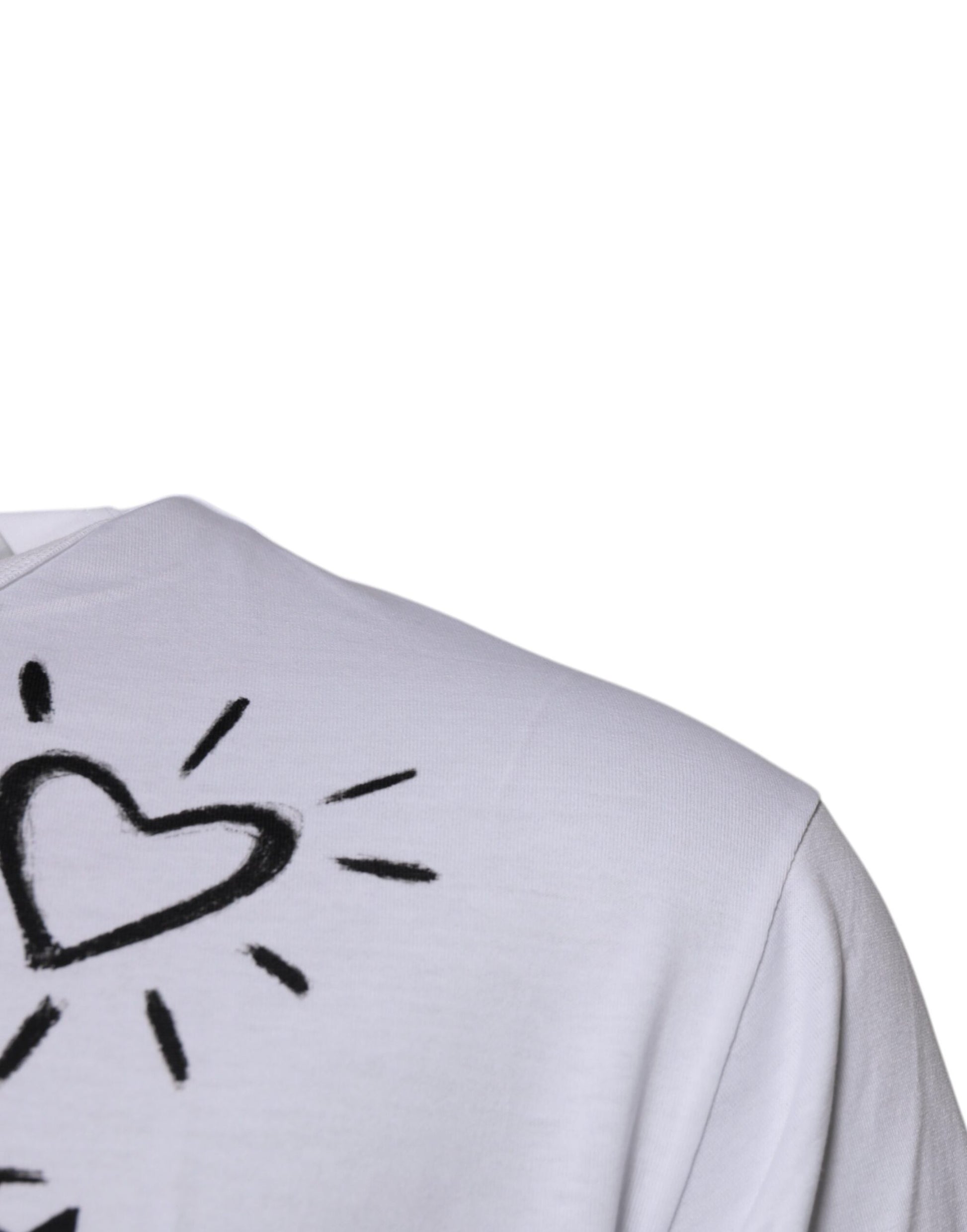 Dolce & Gabbana White Floral Print Cotton Crew Neck T-shirt Dolce & Gabbana