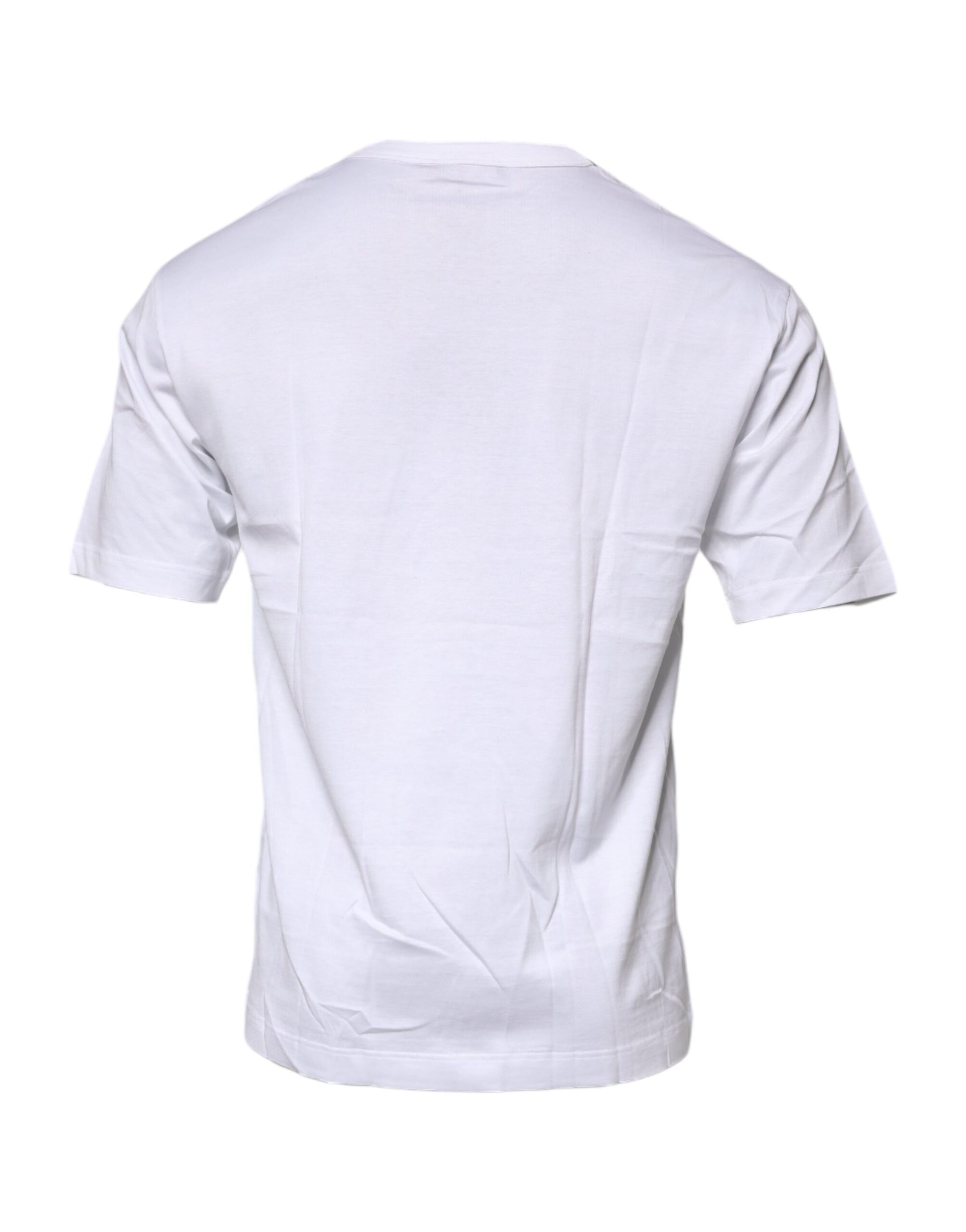 Dolce & Gabbana White Floral Print Cotton Crew Neck T-shirt Dolce & Gabbana