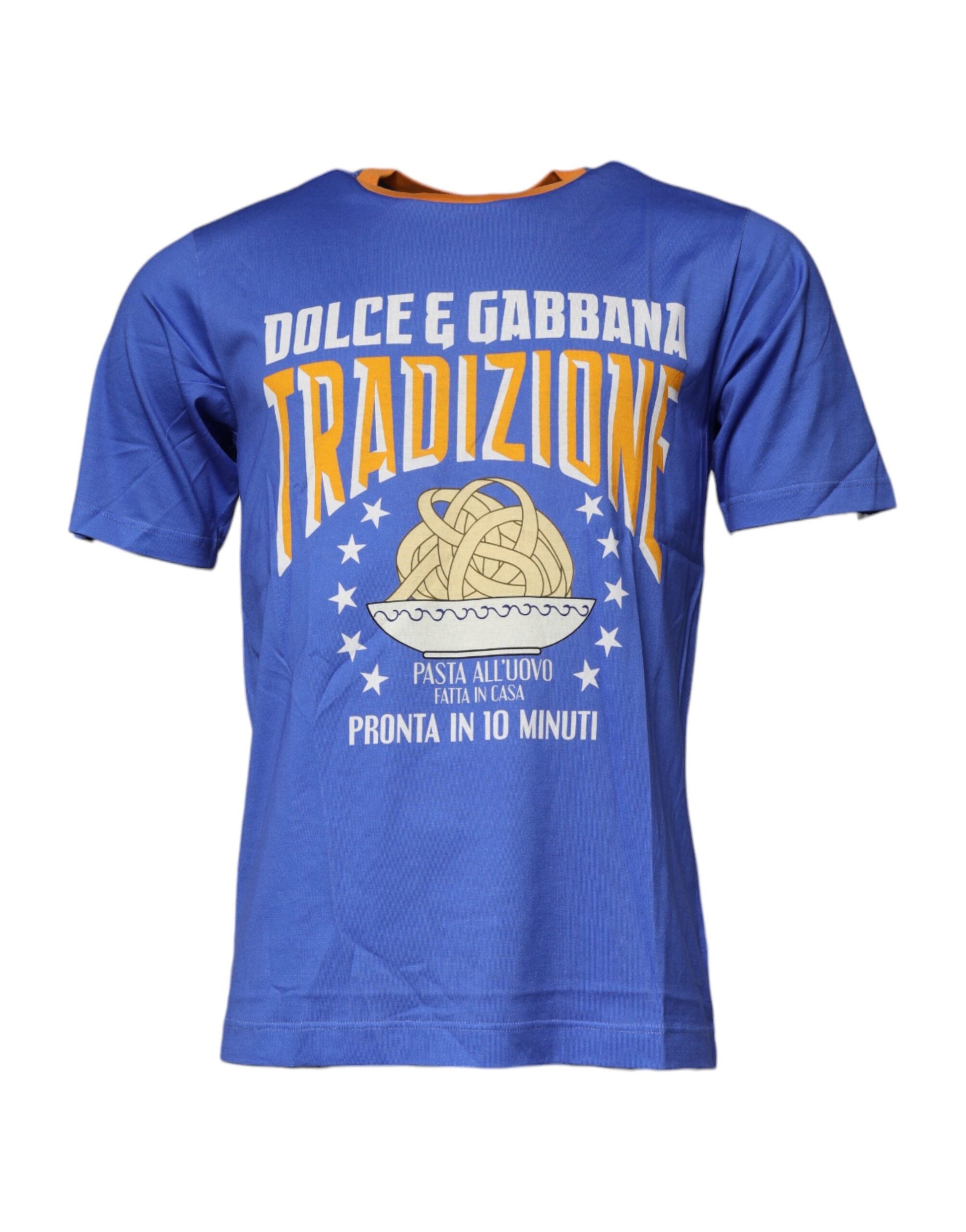 Dolce & Gabbana Blue Graphic Print Cotton Crew Neck T-shirt Dolce & Gabbana